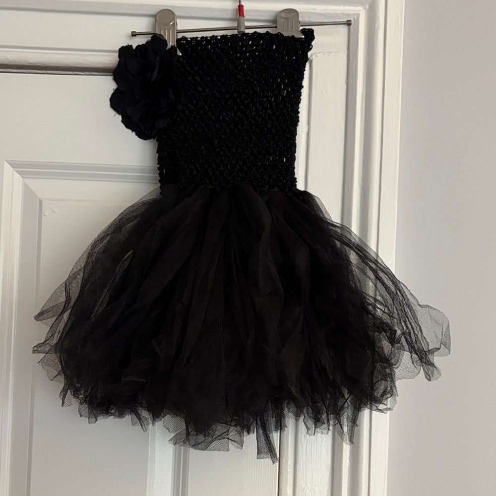 Black TuTu Dress with removable flower
